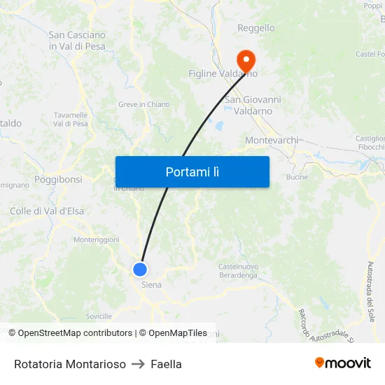 Rotatoria Montarioso to Faella map