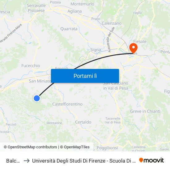 Balconevisi to Università Degli Studi Di Firenze - Scuola Di Studi Umanistici E Della Formazione map