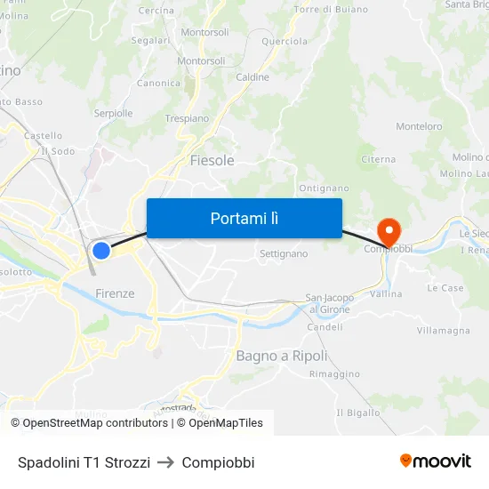 Spadolini T1 Strozzi to Compiobbi map