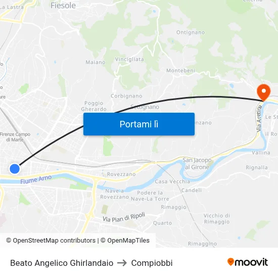 Beato Angelico Ghirlandaio to Compiobbi map