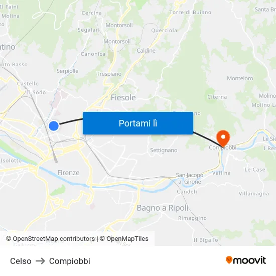 Celso to Compiobbi map