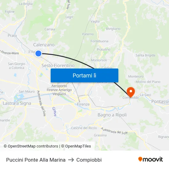 Puccini Ponte Alla Marina to Compiobbi map