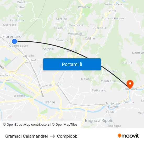 Gramsci Calamandrei to Compiobbi map