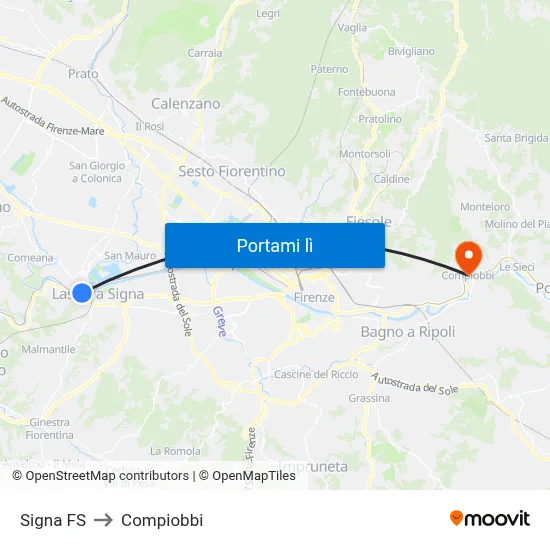 Signa FS to Compiobbi map