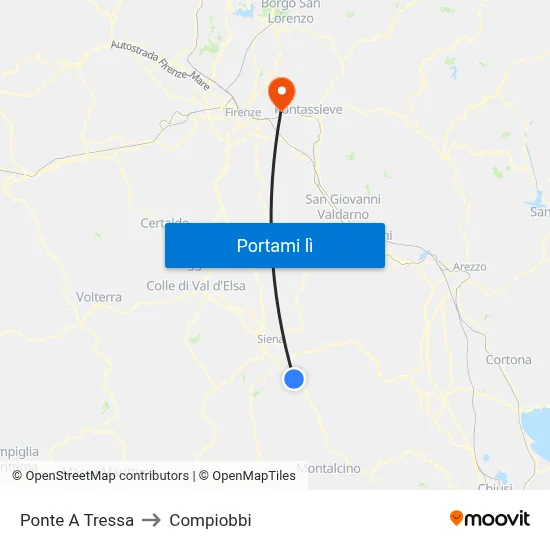 Ponte A Tressa to Compiobbi map