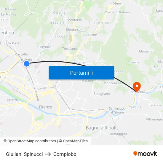 Giuliani Spinucci to Compiobbi map