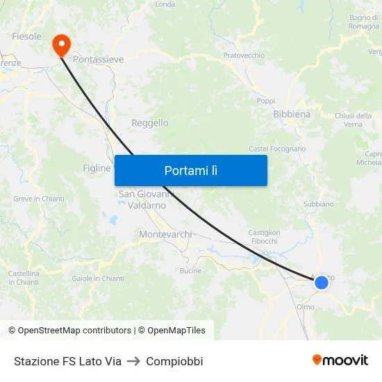 Stazione FS Lato Via to Compiobbi map
