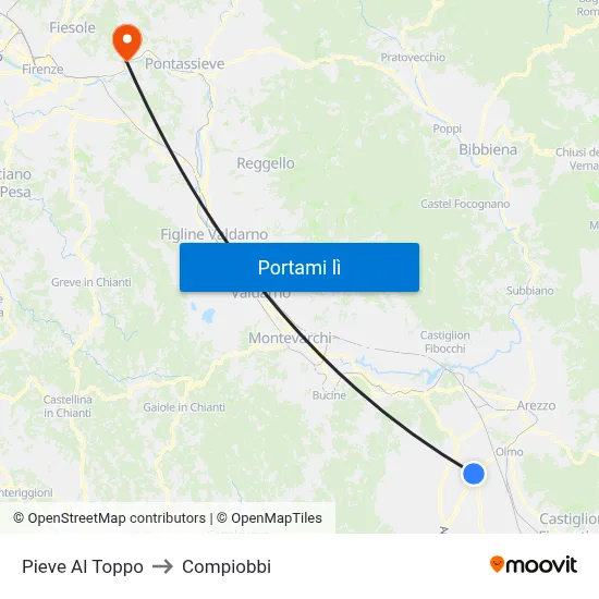 Pieve Al Toppo to Compiobbi map