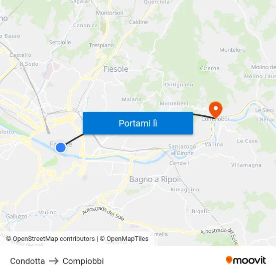 Condotta to Compiobbi map