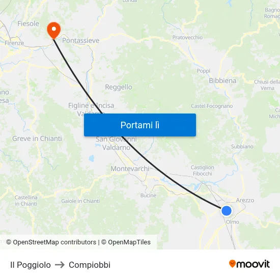 Il Poggiolo to Compiobbi map