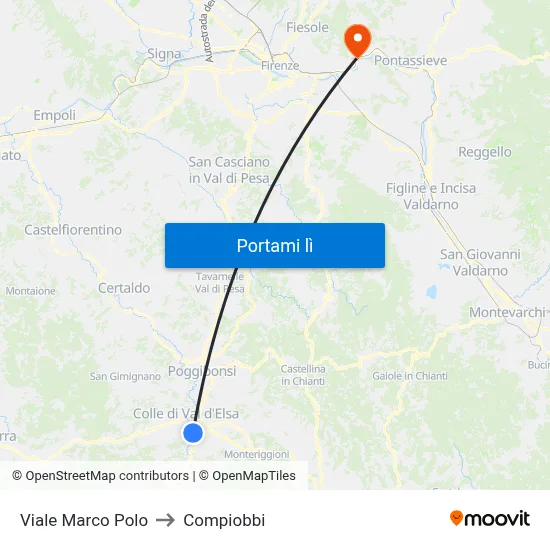 Viale Marco Polo to Compiobbi map