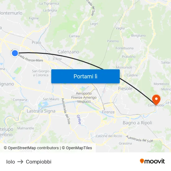Iolo to Compiobbi map