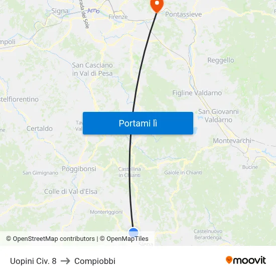 Uopini Civ. 8 to Compiobbi map