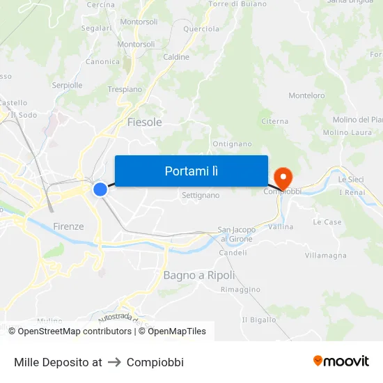 Mille Deposito at to Compiobbi map