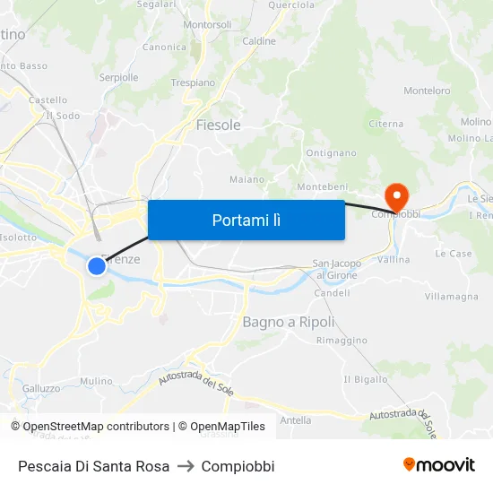 Pescaia Di Santa Rosa to Compiobbi map