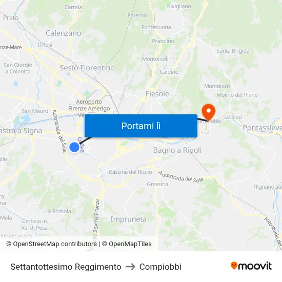Settantottesimo Reggimento to Compiobbi map