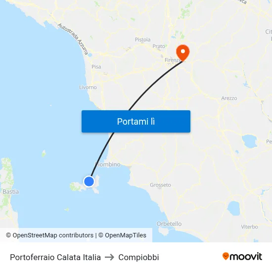 Portoferraio Calata Italia to Compiobbi map