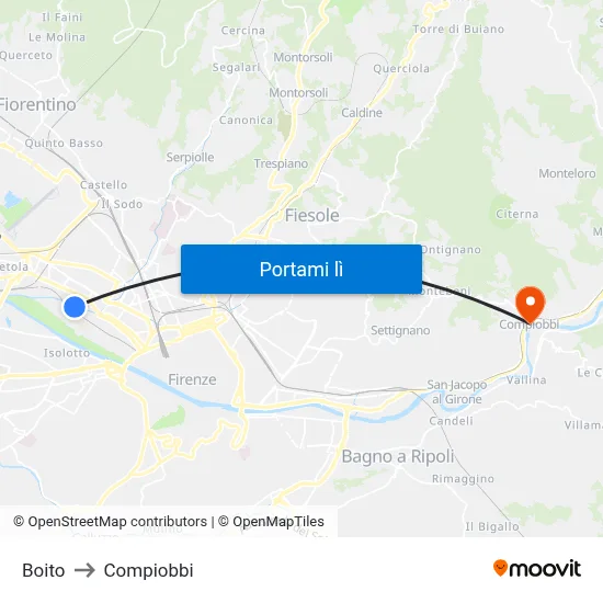 Boito to Compiobbi map