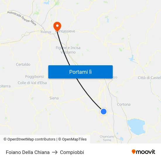 Foiano Della Chiana to Compiobbi map