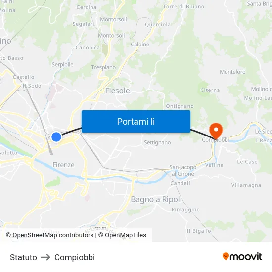 Statuto to Compiobbi map