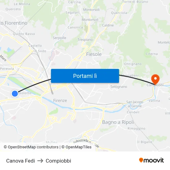 Canova Fedi to Compiobbi map