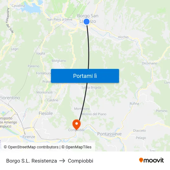Borgo S.L. Resistenza to Compiobbi map