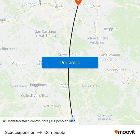Scacciapensieri to Compiobbi map