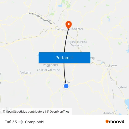 Tufi 55 to Compiobbi map