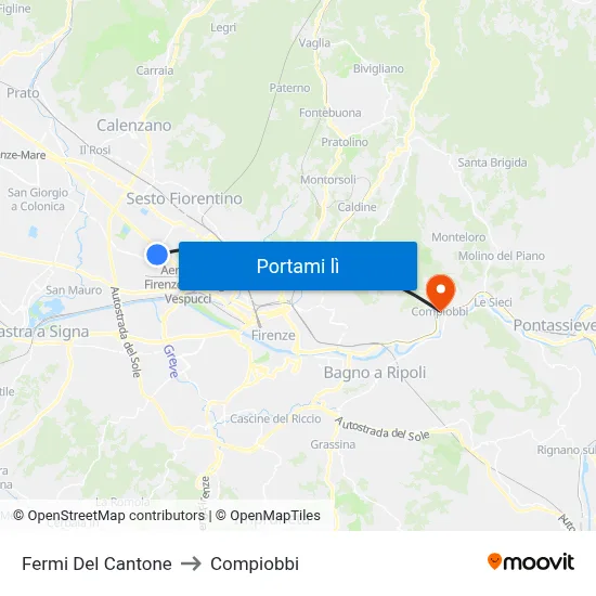 Fermi Del Cantone to Compiobbi map
