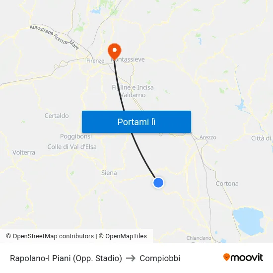 Rapolano-I Piani (Opp. Stadio) to Compiobbi map