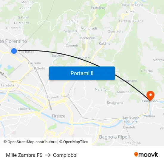 Mille Zambra FS to Compiobbi map