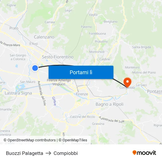 Buozzi Palagetta to Compiobbi map