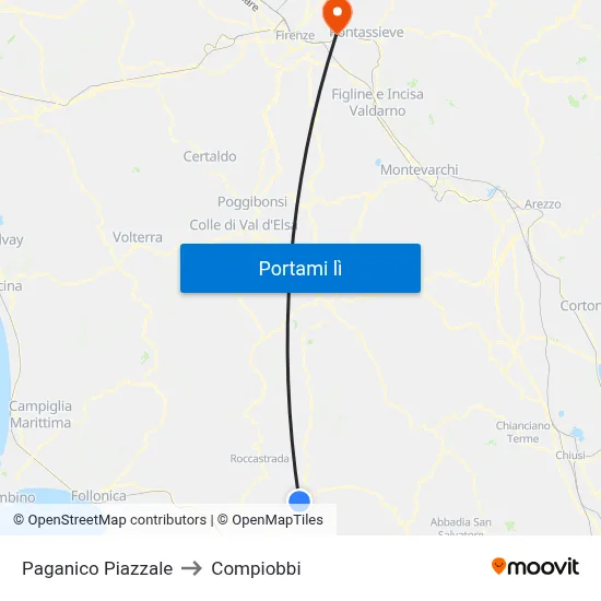 Paganico Piazzale to Compiobbi map