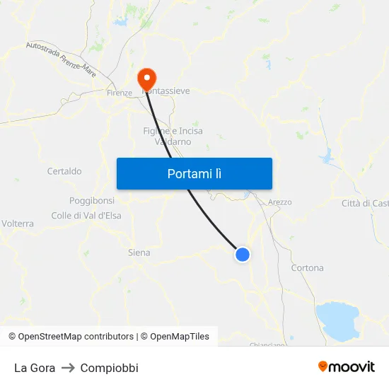 La Gora to Compiobbi map