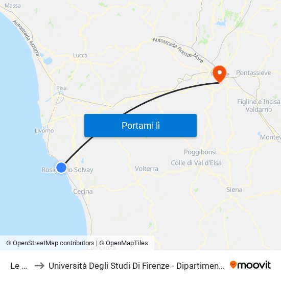 Le Forbici to Università Degli Studi Di Firenze - Dipartimento Di Fisica E Astronomia - Sede Di Arcetri map