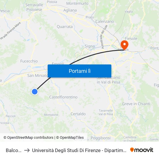 Balconevisi to Università Degli Studi Di Firenze - Dipartimento Di Lettere E Filosofia map