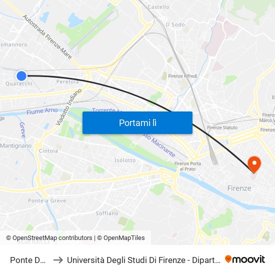 Ponte Del Pecora to Università Degli Studi Di Firenze - Dipartimento Di Lettere E Filosofia map