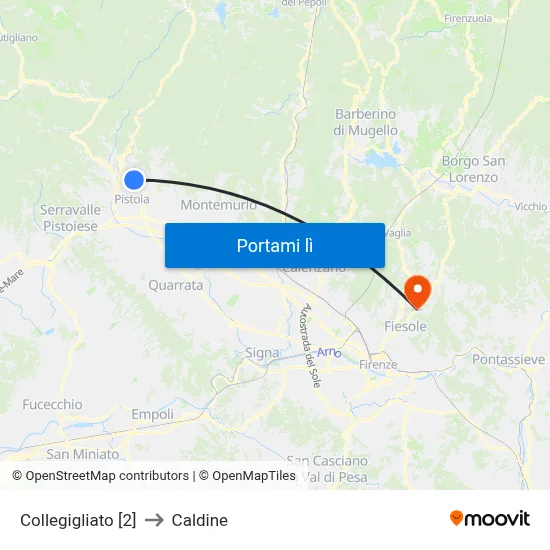 Collegigliato [2] to Caldine map