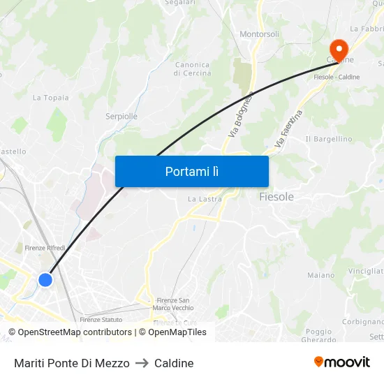 Mariti Ponte Di Mezzo to Caldine map