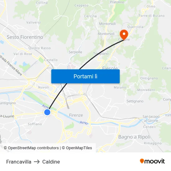 Francavilla to Caldine map