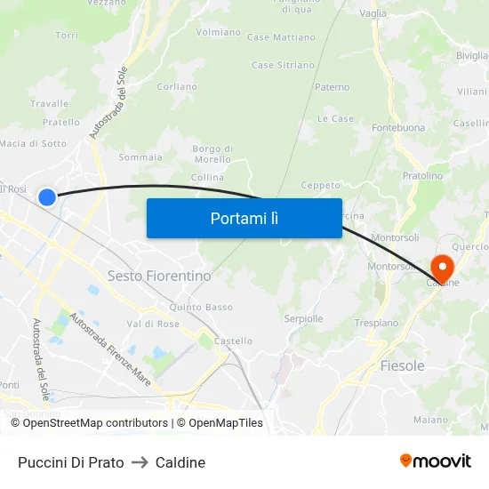 Puccini Di Prato to Caldine map