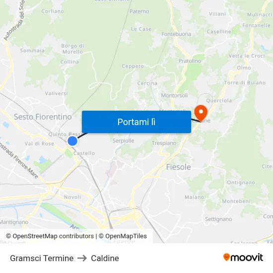 Gramsci Termine to Caldine map