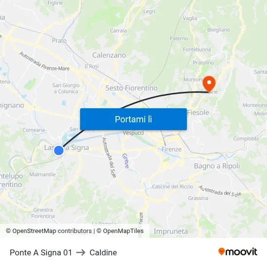 Ponte A Signa 01 to Caldine map