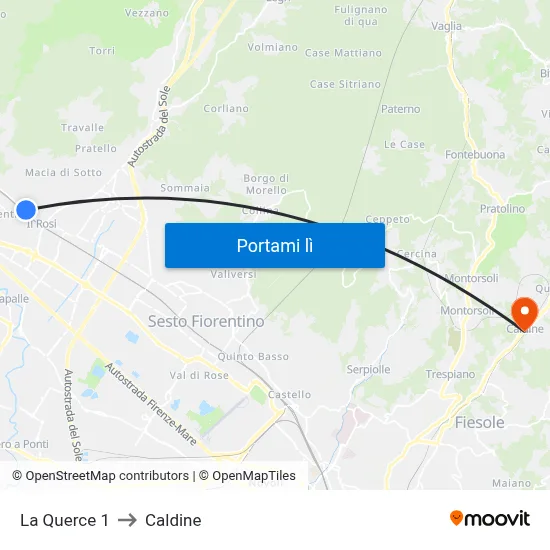 La Querce 1 to Caldine map