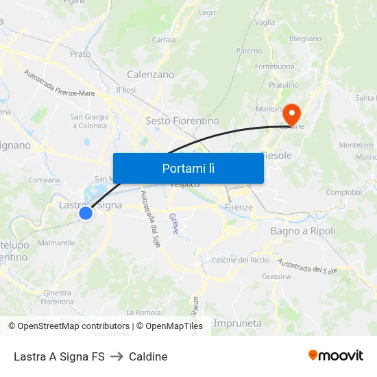 Lastra A Signa FS to Caldine map
