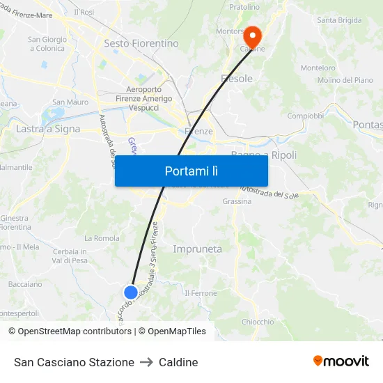 San Casciano Stazione to Caldine map