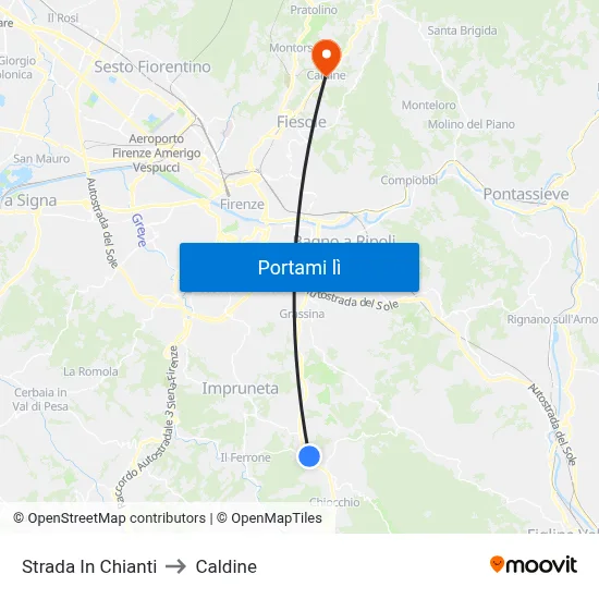 Strada In Chianti to Caldine map