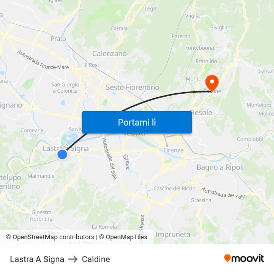 Lastra A Signa to Caldine map