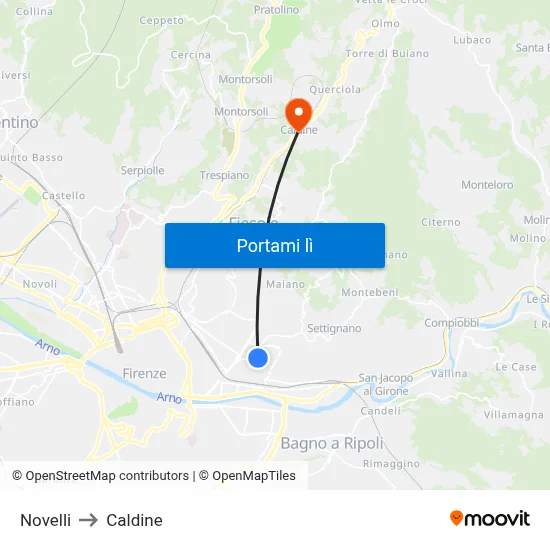 Novelli to Caldine map