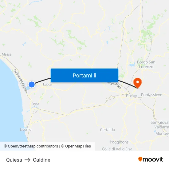 Quiesa to Caldine map